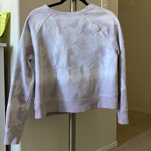 Cropped Tie Dye Cotton Sweatshirt